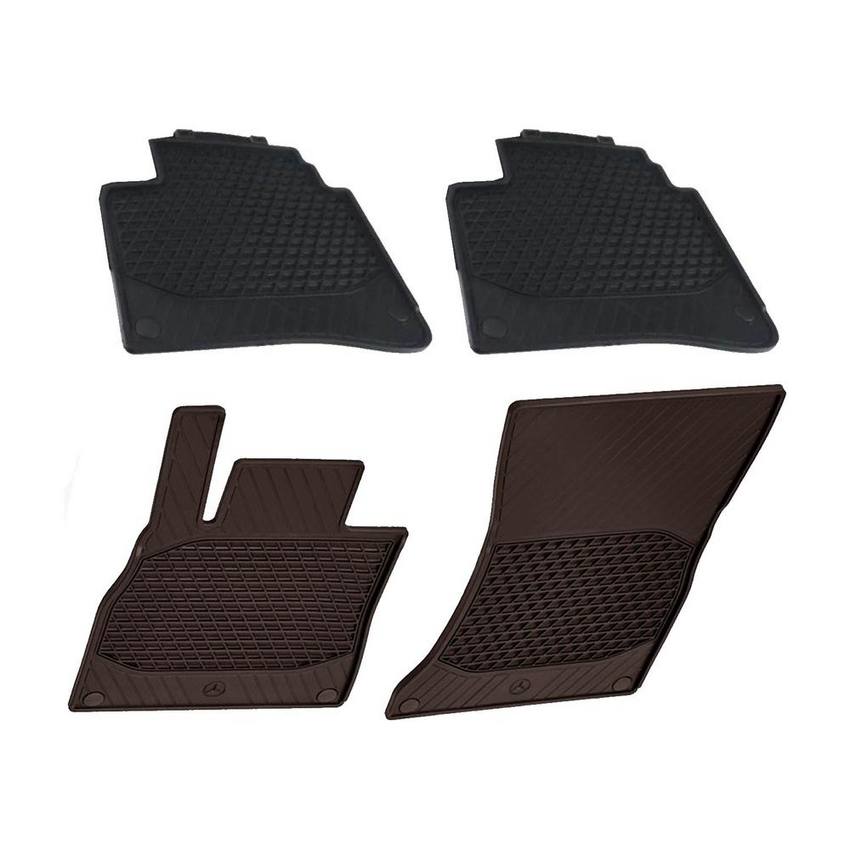 Mercedes Floor Mat Set - Front and Rear (All Weather) (Rubber) (Brown) 22268077058U51